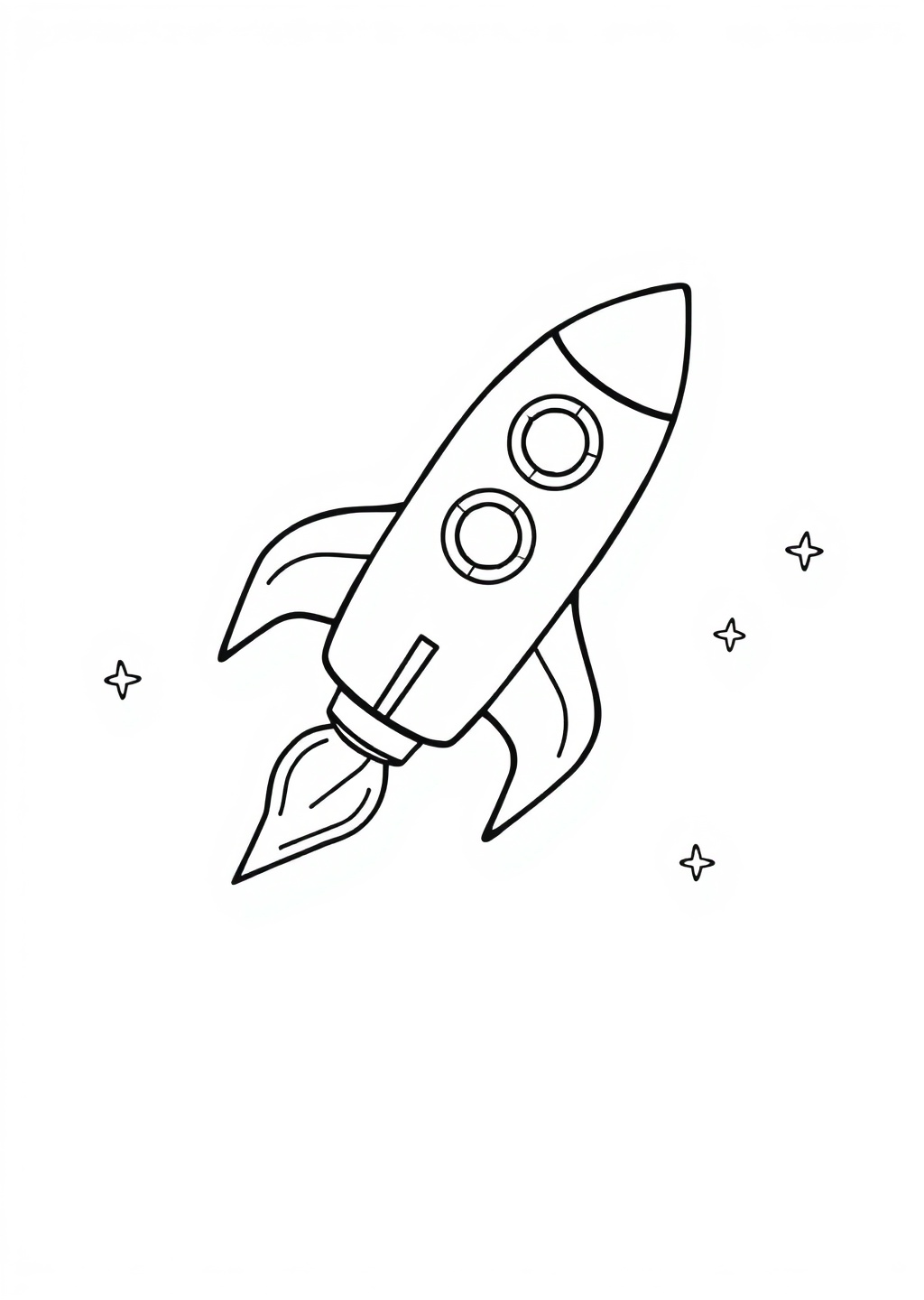 Ausmalbild: Rakete | Gutenachtwelt | Gutenachtwelt